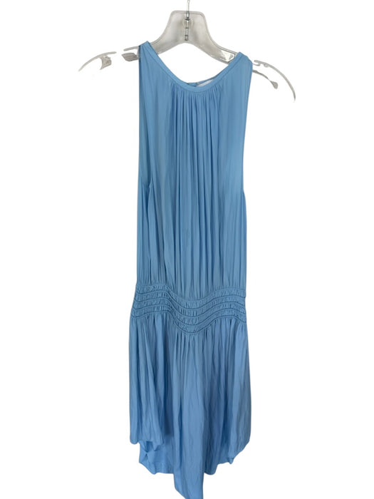 Ramy Brook Size XS Sky Blue Polyester Sleeveless Mini Sinch Waist V Neck Dress Sky Blue / XS