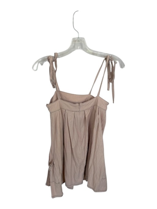 Lovers + Friends Size S Beige Cotton Spaghetti Strap Square Neck Pockets Dress Beige / S
