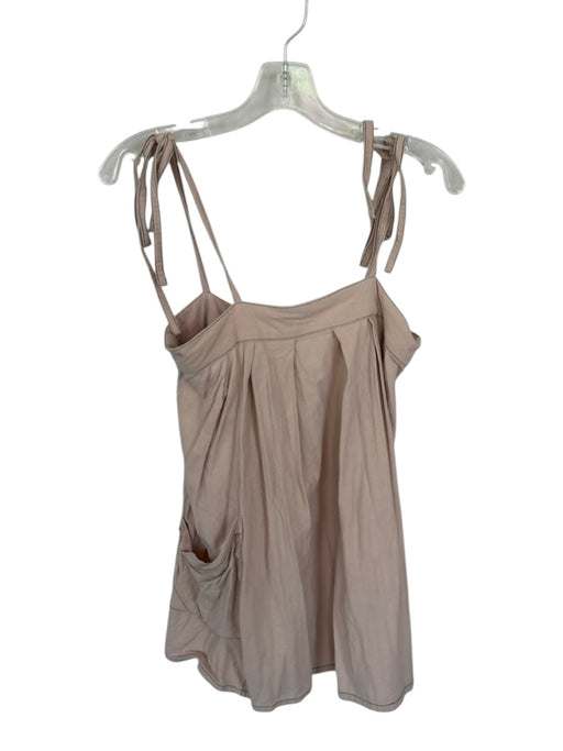 Lovers + Friends Size S Beige Cotton Spaghetti Strap Square Neck Pockets Dress Beige / S