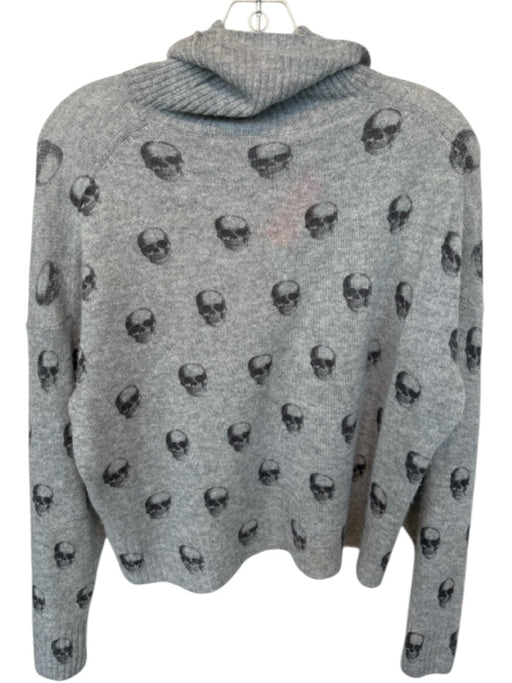 Skull Cashmere Size S Grey & Black Cashmere Turtle Neck Skulls Sweater Grey & Black / S