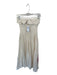 Abercrombie & Fitch Size XS Cream Linen Blend Maxi Strapless Floral Detail Dress Cream / XS