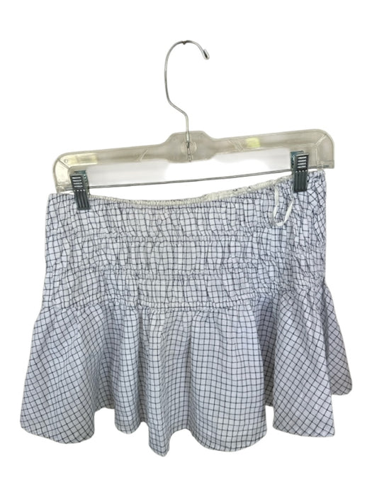 Nia Size S Black & White Cotton Checkered Tie Side Mini Ruffle Skirt Black & White / S