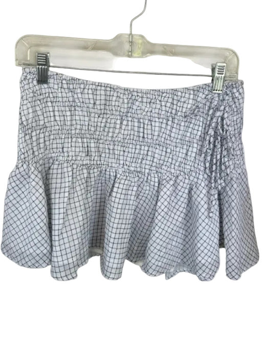 Nia Size S Black & White Cotton Checkered Tie Side Mini Ruffle Skirt Black & White / S