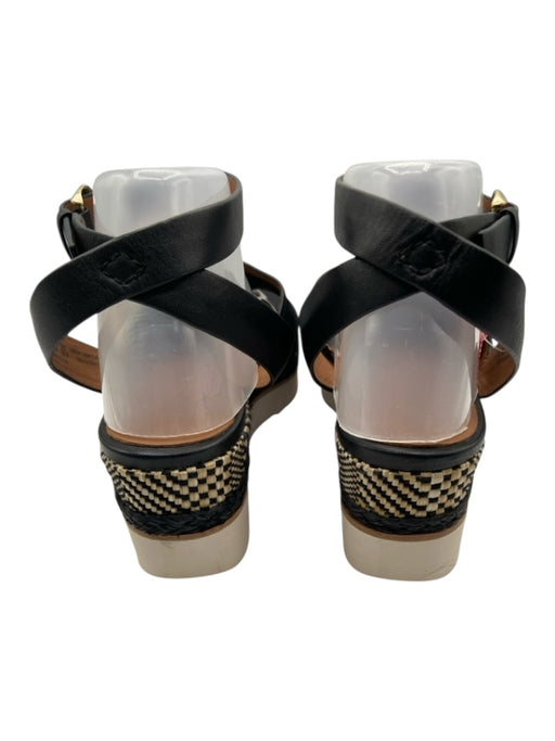 27 EDIT Naturalizer Shoe Size 8.5 Black & Brown Leather open toe Wedge Sandals Black & Brown / 8.5