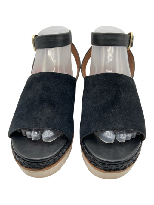 27 EDIT Naturalizer Shoe Size 8.5 Black & Brown Leather open toe Wedge Sandals Black & Brown / 8.5