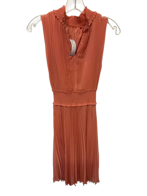 Nanette Lepore Size 2 coral Polyester Blend Pleated High Neck Scrunched Gown coral / 2