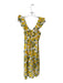 En Saison Size XS Yellow & Green Cotton Flutter Sleeves Lemons Back Zip Dress Yellow & Green / XS
