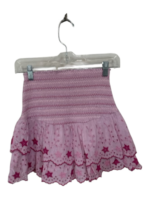 Loveshackfancy Size XS Purple Cotton Smocked Eyelet Embroidered Skirt Purple / XS