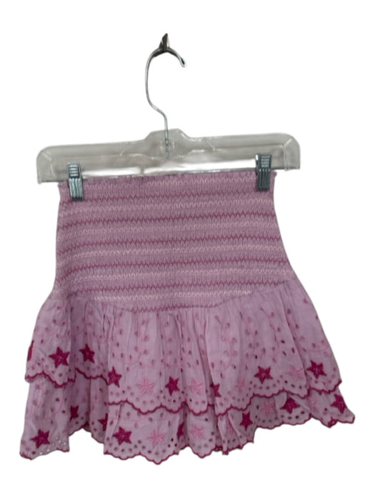 Loveshackfancy Size XS Purple Cotton Smocked Eyelet Embroidered Skirt Purple / XS