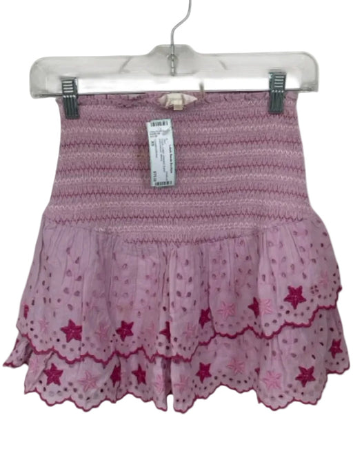 Loveshackfancy Size XS Purple Cotton Smocked Eyelet Embroidered Skirt Purple / XS