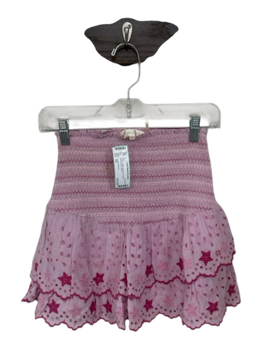 Loveshackfancy Size XS Purple Cotton Smocked Eyelet Embroidered Skirt Purple / XS