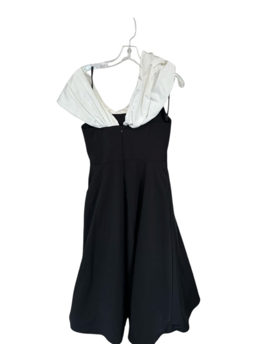Abbey Glass Size XS Black & White Polyester One Shoulder A Line Back Zip Gown Black & White / XS