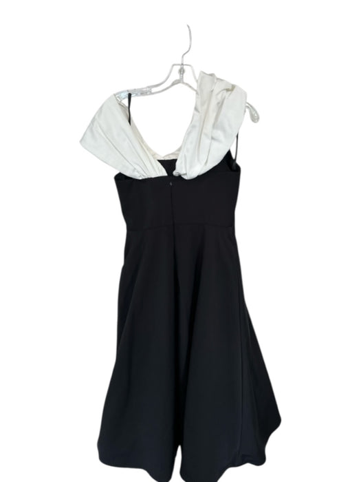 Abbey Glass Size XS Black & White Polyester One Shoulder A Line Back Zip Gown Black & White / XS