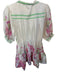Ciebon Size XS Pink & Green Polyester Short Balloon Sleeve Birds Dress Pink & Green / XS