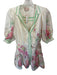 Ciebon Size XS Pink & Green Polyester Short Balloon Sleeve Birds Dress Pink & Green / XS