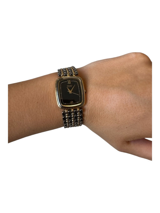 Seiko Gold & Gunmetal Metal Rectangle 2 Tone Watches Gold & Gunmetal