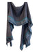 Malini Gray Blue & Teal Wool & Silk Woven Detail Stripe Detail Shawl scarf Gray Blue & Teal / One Size