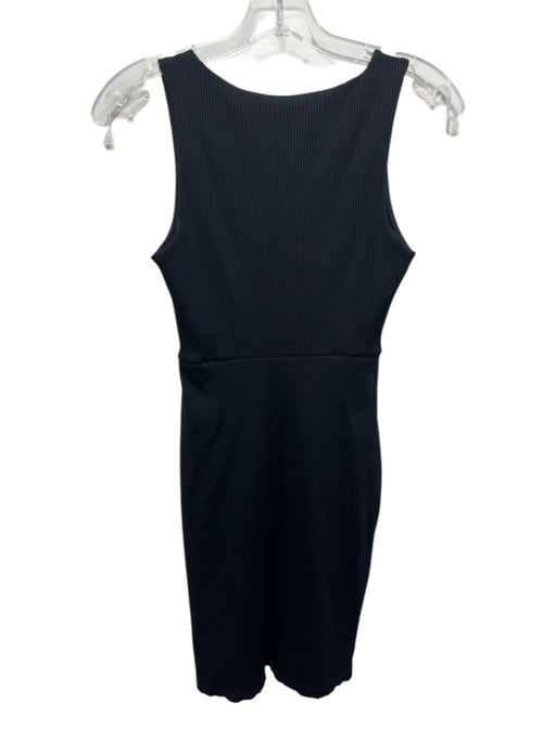 Year Of Ours Size S Black Nylon Blend Ribbed Above knee Bodycon Dress Black / S