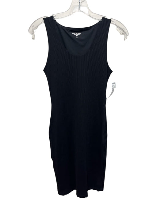 Year Of Ours Size S Black Nylon Blend Ribbed Above knee Bodycon Dress Black / S
