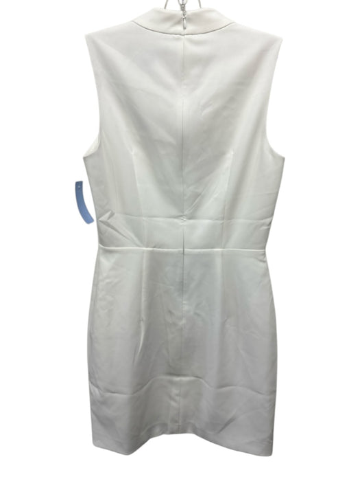 French Connection Size 6 White Polyester Blend Mock Neck Sleeveless Sheath Dress White / 6