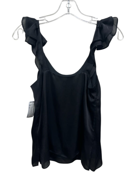 Cami NYC Size XS Black Silk flounce Scoop Neck Sleeveless Top Black / XS