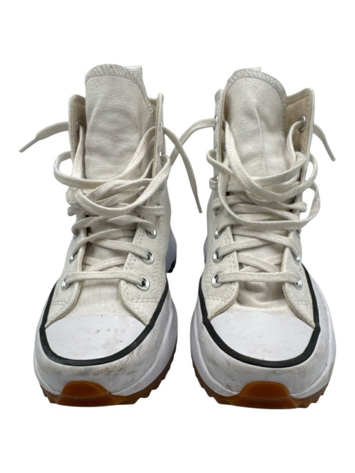 Converse Shoe Size 6 Off White & Black Canvas Lace Up Platform Sneakers Off White & Black / 6