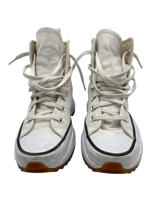 Converse Shoe Size 6 Off White & Black Canvas Lace Up Platform Sneakers Off White & Black / 6