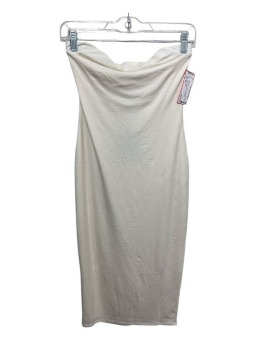 Reformation Size XS Cream White Tencel Blend Strapless Elastic Midi Dress Cream White / XS
