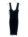 Reformation Size XS Black Tencel Blend Ribbed Knit Side Slit Thick Strap Dress Black / XS