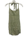 Reformation Size 2 Green & Cream Linen Gingham Halter Mini Dress Green & Cream / 2