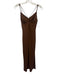Reformation Size XS Brown Strappy V Neck Midi Dress Brown / XS
