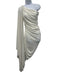 Norma Kamali Size XS Cream Polyester Blend Ruched Bodysuit One Shoulder Dress Cream / XS