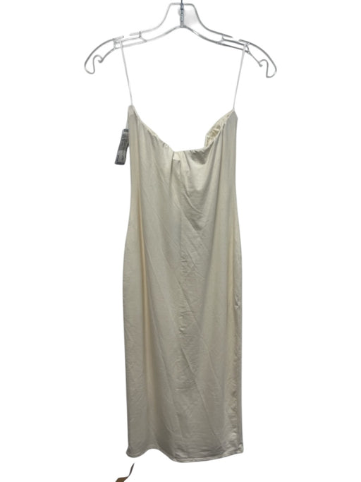 Reformation Size S Cream Tencel Blend Tube Midi Dress Cream / S