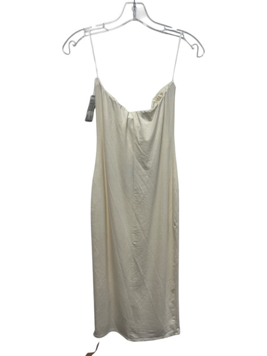 Reformation Size S Cream Tencel Blend Tube Midi Dress Cream / S