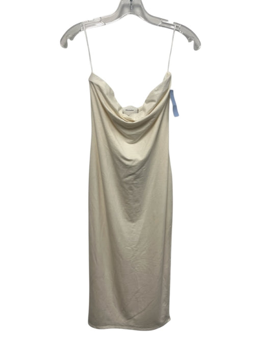 Reformation Size S Cream Tencel Blend Tube Midi Dress Cream / S