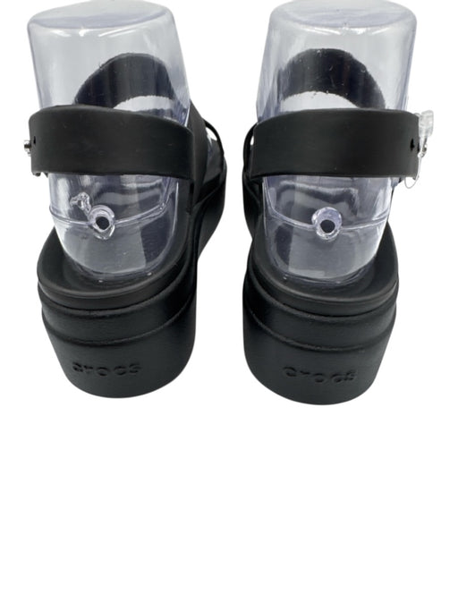Crocs Shoe Size 6 Black Rubber Slingback Platform Sandals Black / 6