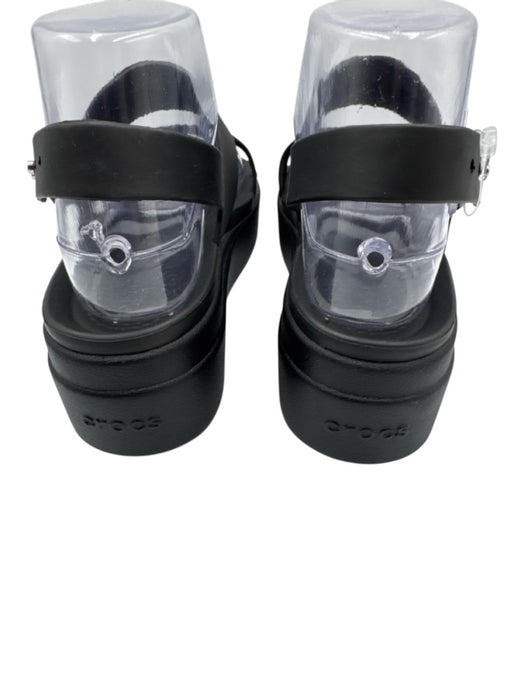 Crocs Shoe Size 6 Black Rubber Slingback Platform Sandals Black / 6