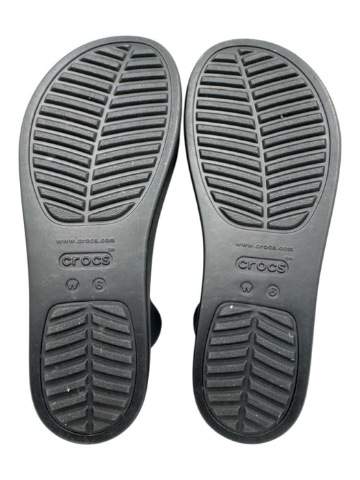 Crocs Shoe Size 6 Black Rubber Slingback Platform Sandals Black / 6