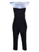 Aidan Aidan Mattox Size 2 Black Polyester Blend Strapless Satin V Neck Jumpsuit Black / 2