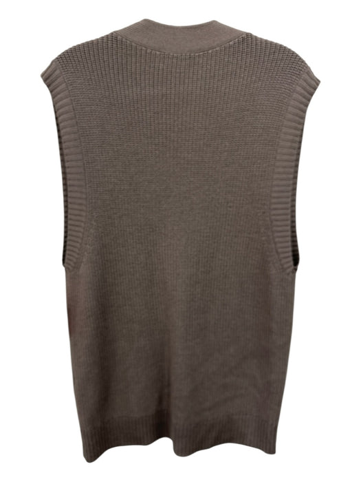 Babaton Size S Taupe Gray Merino Wool V Neck Button Chunky Knit Cardigan Taupe Gray / S