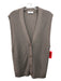 Babaton Size S Taupe Gray Merino Wool V Neck Button Chunky Knit Cardigan Taupe Gray / S