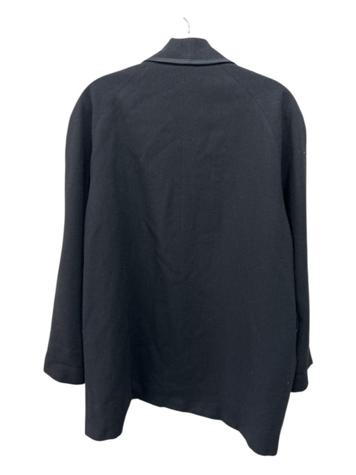 Saks Fifth Ave Size 12 Black Wool Blend Satin Piping Shawl Collar Jacket Black / 12