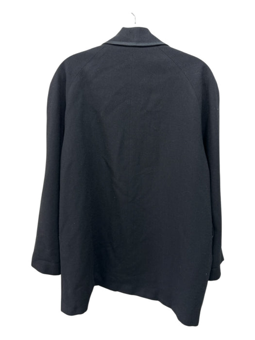 Saks Fifth Ave Size 12 Black Wool Blend Satin Piping Shawl Collar Jacket Black / 12