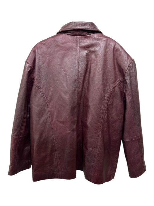 American Born Size 5XL Red Leather Solid Zip UP Men's Jacket Red / 5XL