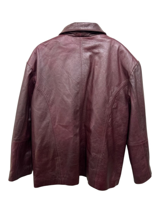 American Born Size 5XL Red Leather Solid Zip UP Men's Jacket Red / 5XL