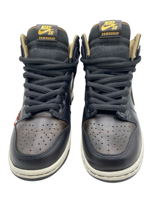 Nike Shoe Size 8.5 Brown, Black & Gold Leather Color Block Perforated Sneakers Brown, Black & Gold / 8.5
