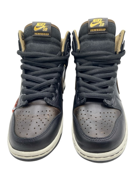 Nike Shoe Size 8.5 Brown, Black & Gold Leather Color Block Perforated Sneakers Brown, Black & Gold / 8.5