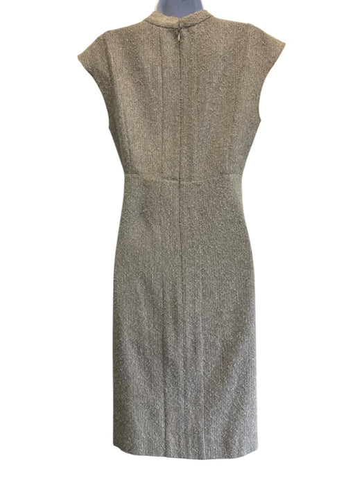 Chanel Size 36 Beige & Gray Cotton & Wool Sleeveless Boucle V Neck Mini Dress Beige & Gray / 36