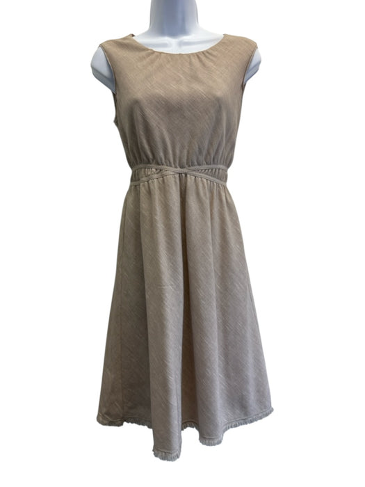 Louis Vuitton Size 36 Beige Wool & Polyamide Sleeveless Raw Hem Mini Dress Beige / 36