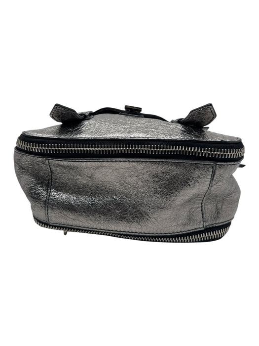 Proenza Schouler Silver & Black Leather silver tone hardware Textured Bag Silver & Black